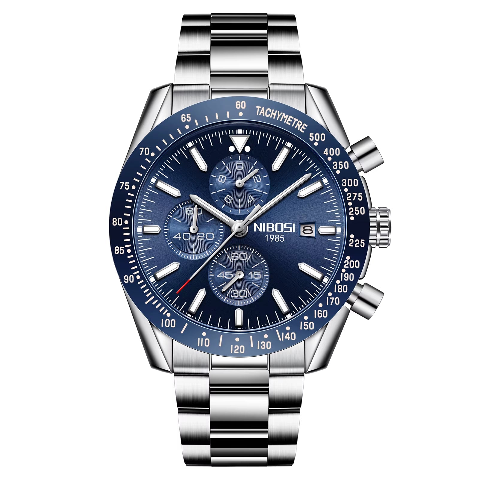 NIBOSI Men'S Stainless Steel Chronograph Watch Big Face Gold Black Analog Quartz Watch Luxury Waterproof Date Dress Watch Men